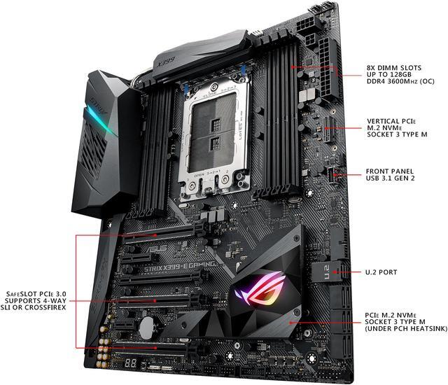 Alt view image 4 of 7 - ASUS ROG Strix X399-E Gaming sTR4 AMD X399 USB 3.1 Extended ATX AMD Motherboard