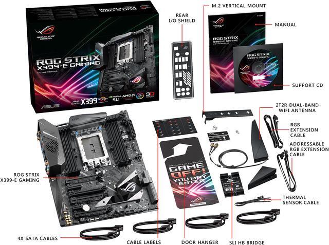 Alt view image 7 of 7 - ASUS ROG Strix X399-E Gaming sTR4 AMD X399 USB 3.1 Extended ATX AMD Motherboard