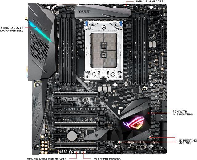 Alt view image 5 of 7 - ASUS ROG Strix X399-E Gaming sTR4 AMD X399 USB 3.1 Extended ATX AMD Motherboard