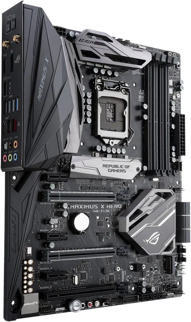 Alt view image 2 of 9 - ASUS ROG Maximus X Hero (Wi-Fi AC) LGA 1151 (300 Series) Intel Z370 ATX Intel Motherboard
