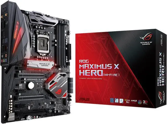 Alt view image 9 of 9 - ASUS ROG Maximus X Hero (Wi-Fi AC) LGA 1151 (300 Series) Intel Z370 ATX Intel Motherboard