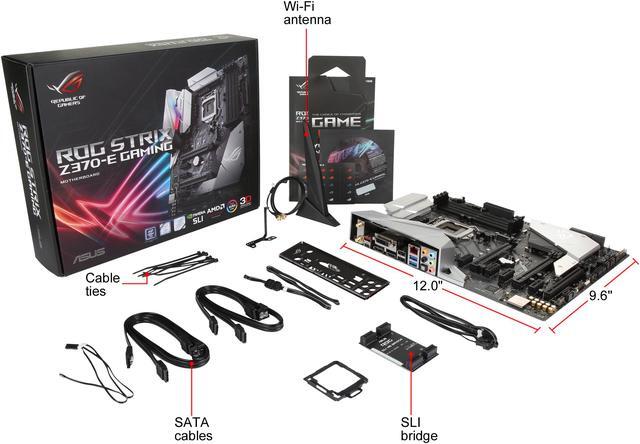 Alt view image 6 of 6 - ASUS ROG Strix Z370-E Gaming LGA 1151 (300 Series) Intel Z370 HDMI USB 3.1 ATX Intel Motherboard