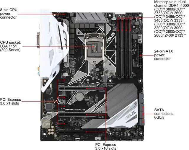 Alt view image 5 of 6 - ASUS Prime Z370-A LGA 1151 (300 Series) Intel Z370 HDMI USB 3.1 ATX Intel Motherboard