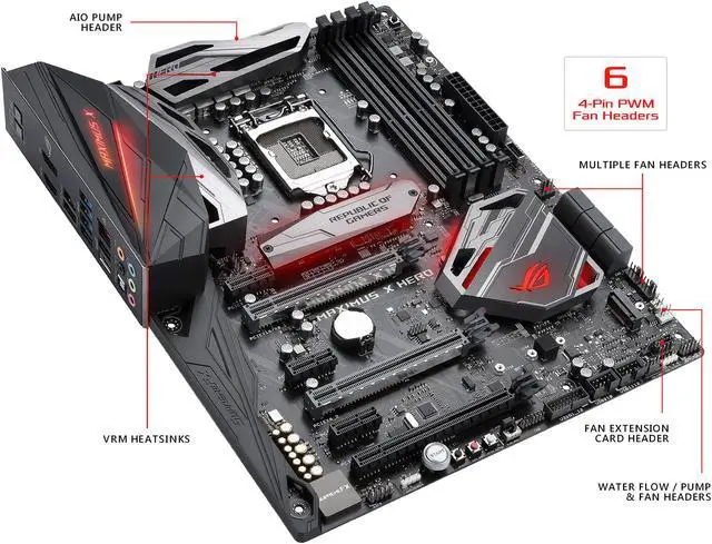 Alt view image 2 of 7 - ASUS ROG Maximus X Hero LGA 1151 (300 Series) Intel Z370 HDMI USB 3.1 ATX Intel Motherboard