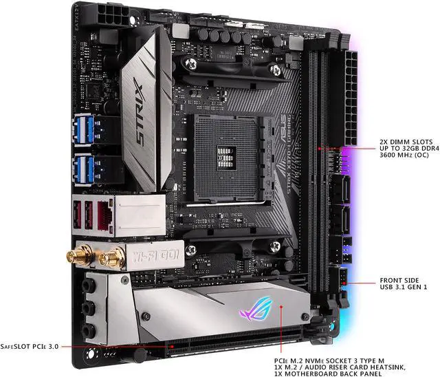 Alt view image 5 of 7 - ASUS ROG STRIX X370-I GAMING AM4 AMD X370 USB 3.1 Mini ITX AMD Motherboard