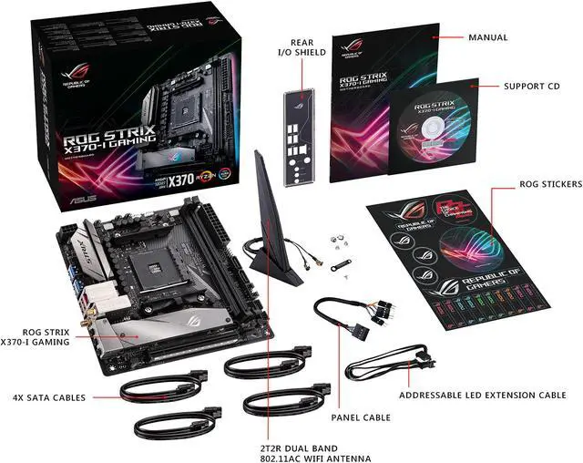 Alt view image 7 of 7 - ASUS ROG STRIX X370-I GAMING AM4 AMD X370 USB 3.1 Mini ITX AMD Motherboard