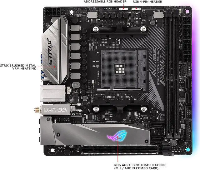 Alt view image 4 of 7 - ASUS ROG STRIX X370-I GAMING AM4 AMD X370 USB 3.1 Mini ITX AMD Motherboard