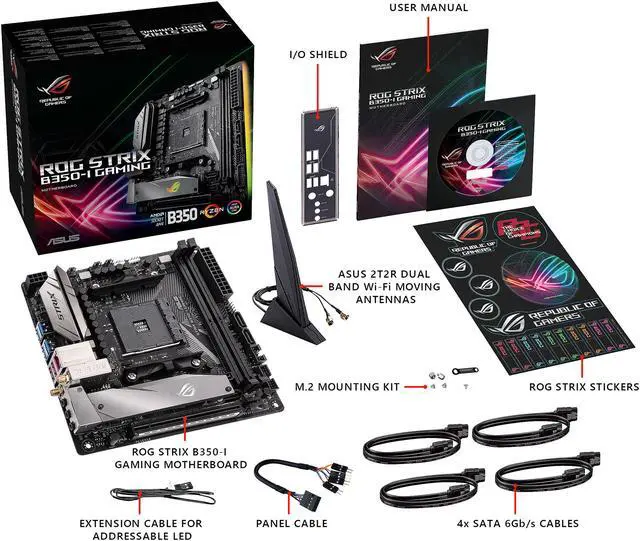 Alt view image 4 of 5 - ASUS ROG STRIX B350-I GAMING AM4 AMD B350 USB 3.1 Mini ITX AMD Motherboard