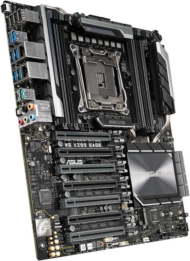 Alt view image 6 of 13 - ASUS WS X299 SAGE Workstation Motherboard LGA2066 DDR4 M.2 U.2 X299 CEB Motherboard for Intel Core X-Series Processors with quad-GPU support, DDR4 4200MHz, dual M.2 & U.2 support