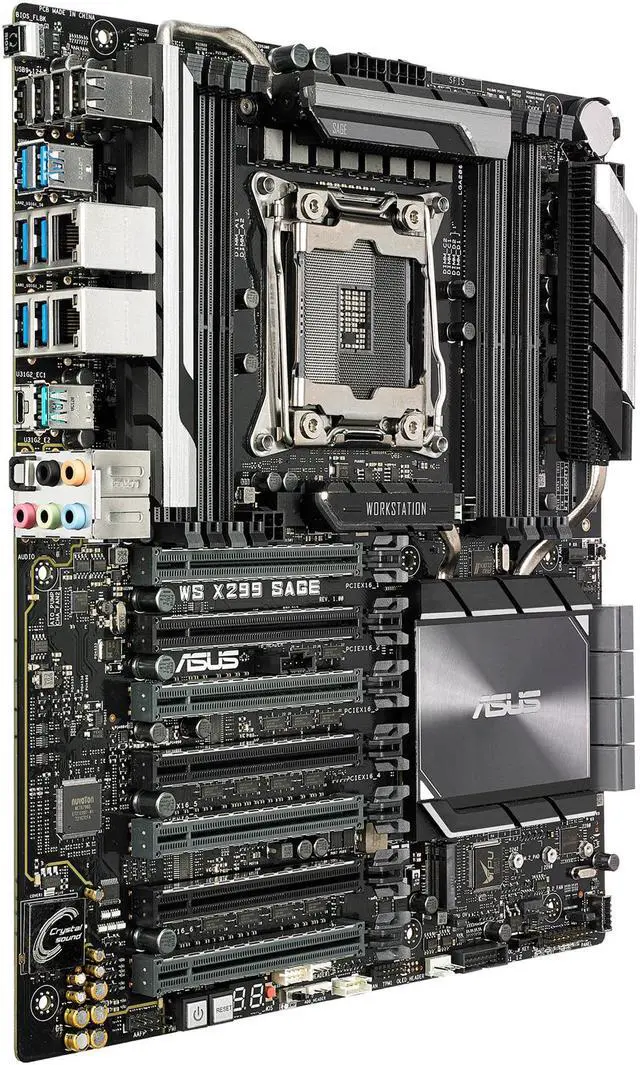Alt view image 5 of 13 - ASUS WS X299 SAGE Workstation Motherboard LGA2066 DDR4 M.2 U.2 X299 CEB Motherboard for Intel Core X-Series Processors with quad-GPU support, DDR4 4200MHz, dual M.2 & U.2 support