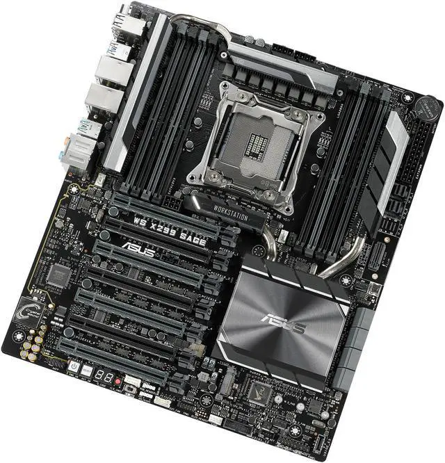 Alt view image 7 of 13 - ASUS WS X299 SAGE Workstation Motherboard LGA2066 DDR4 M.2 U.2 X299 CEB Motherboard for Intel Core X-Series Processors with quad-GPU support, DDR4 4200MHz, dual M.2 & U.2 support