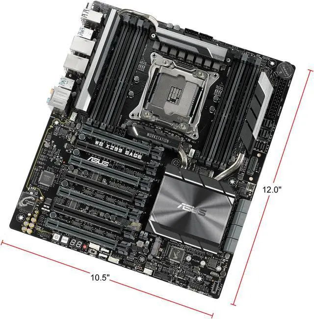 Alt view image 8 of 13 - ASUS WS X299 SAGE Workstation Motherboard LGA2066 DDR4 M.2 U.2 X299 CEB Motherboard for Intel Core X-Series Processors with quad-GPU support, DDR4 4200MHz, dual M.2 & U.2 support