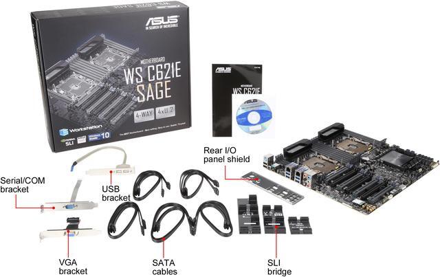 Alt view image 7 of 6 - ASUS WS C621E Sage EEB Server Motherboard Dual LGA 3647 Intel C621