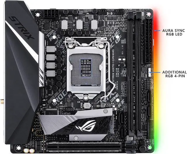 Alt view image 3 of 6 - ASUS ROG Strix H370-I Gaming LGA1151 (300 Series) DDR4 DP HDMI M.2 Mini-ITX Motherboard with On-Board 802.11 ac Wi-Fi, Dual Gigabit LAN and USB 3.1 Gen2