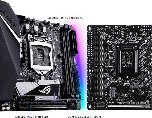 Alt view image 4 of 6 - ASUS ROG STRIX B360-I GAMING LGA1151 (300 Series) DDR4 DP HDMI M.2 Mini-ITX Motherboard