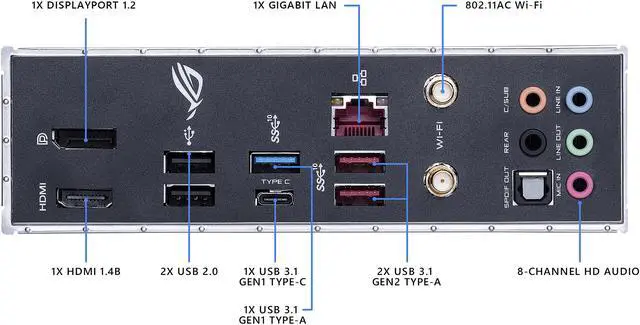 Alt view image 5 of 6 - ASUS ROG STRIX B360-I GAMING LGA1151 (300 Series) DDR4 DP HDMI M.2 Mini-ITX Motherboard