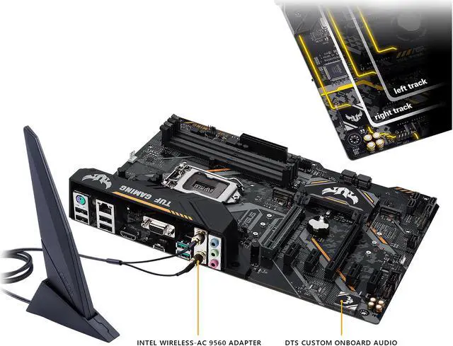 Alt view image 4 of 6 - ASUS TUF B360-Pro Gaming (Wi-Fi) LGA1151 (300 Series) DDR4 HDMI VGA M.2 ATX Motherboard with 802.11 ac Wi-Fi