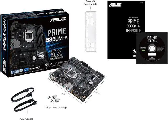 Alt view image 6 of 7 - ASUS PRIME B360M-A LGA1151 (300 Series) DDR4 HDMI DVI VGA M.2 mATX Motherboard