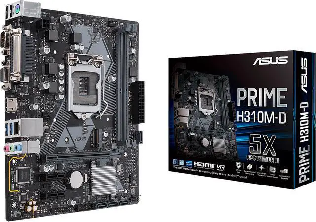 Alt view image 6 of 6 - ASUS PRIME H310M-D LGA 1151 (300 Series) Intel H310 HDMI USB 3.1 uATX Intel Motherboard