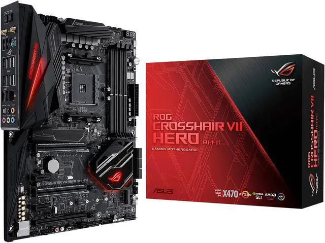 Alt view image 7 of 7 - ASUS ROG Crosshair VII Hero (Wi-Fi) AM4 AMD X470 ATX AMD Motherboard