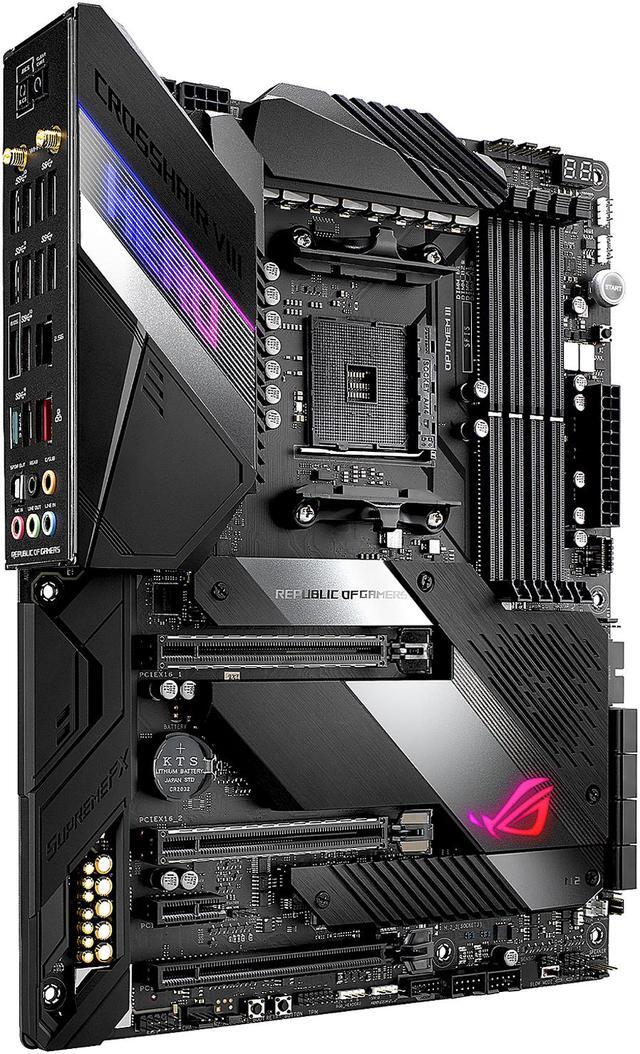 Alt view image 3 of 9 - ASUS AMD AM4 ROG X570 Crosshair VIII Hero (Wi-Fi) ATX Motherboard with PCIe 4.0, Dual M.2, SATA 6Gb/s, USB3.2 Gen 2, 2.5Gbps LAN, WiFi 6