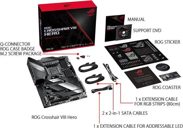 Alt view image 6 of 7 - ASUS AMD AM4 ROG X570 Crosshair VIII Hero ATX Motherboard with PCIe 4.0, 2.5Gbps LAN, Dual M.2, SATA 6Gb/s, USB 3.2 Gen 2