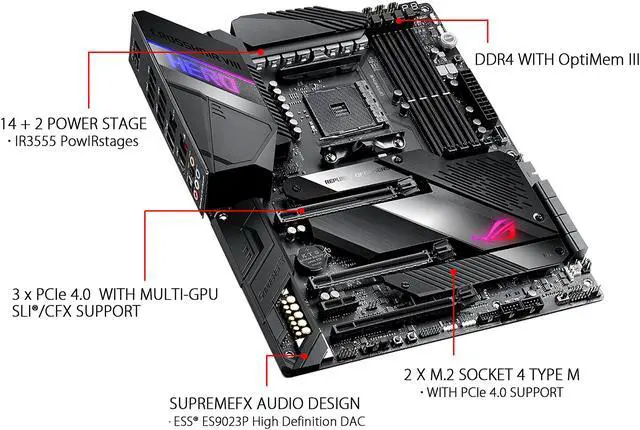 Alt view image 4 of 7 - ASUS AMD AM4 ROG X570 Crosshair VIII Hero ATX Motherboard with PCIe 4.0, 2.5Gbps LAN, Dual M.2, SATA 6Gb/s, USB 3.2 Gen 2