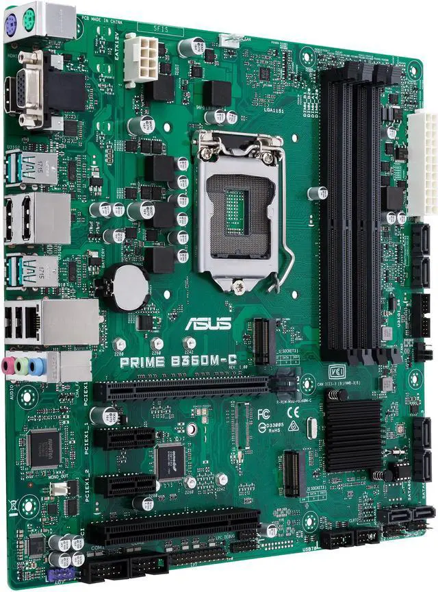 Alt view image 3 of 8 - ASUS PRIME B360M-C/CSM LGA 1151 (300 Series) Intel B360 Micro ATX Intel Motherboard