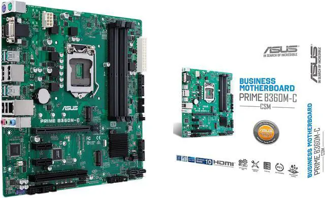 Alt view image 8 of 8 - ASUS PRIME B360M-C/CSM LGA 1151 (300 Series) Intel B360 Micro ATX Intel Motherboard