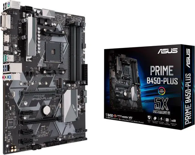 Alt view image 8 of 8 - ASUS PRIME B450-PLUS AM4 AMD B450 USB 3.1 HDMI ATX AMD Motherboard