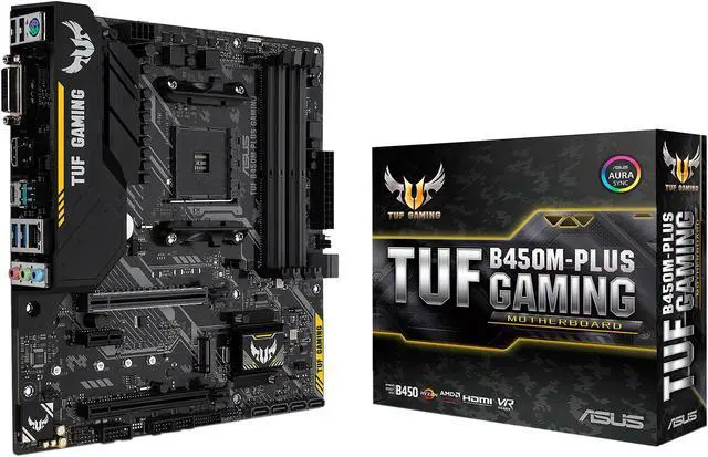 Alt view image 7 of 7 - ASUS TUF B450M-PLUS GAMING AM4 AMD B450 Micro ATX AMD Motherboard