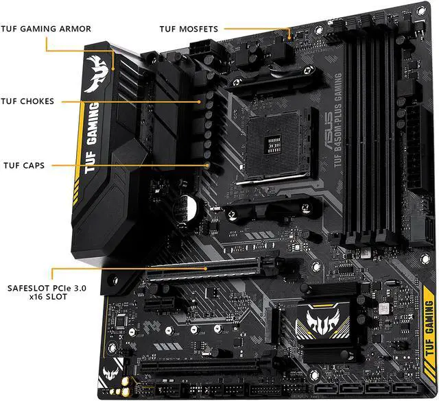 Alt view image 3 of 7 - ASUS TUF B450M-PLUS GAMING AM4 AMD B450 Micro ATX AMD Motherboard