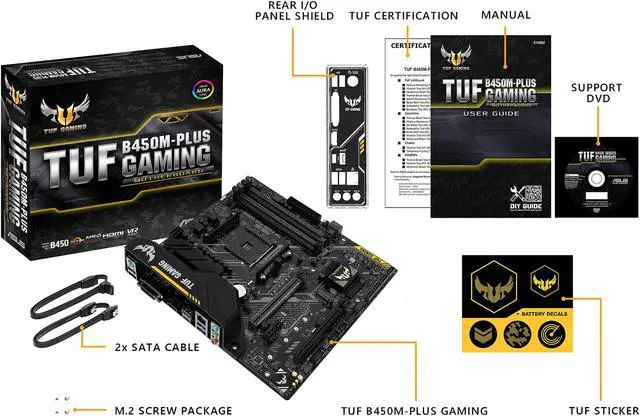 Alt view image 6 of 7 - ASUS TUF B450M-PLUS GAMING AM4 AMD B450 Micro ATX AMD Motherboard