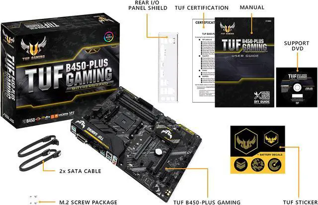 Alt view image 15 of 16 - ASUS TUF B450-PLUS GAMING AM4 AMD B450 USB 3.1 HDMI ATX AMD Motherboard