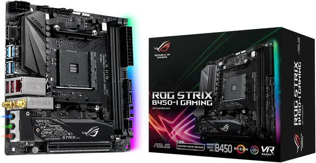 Alt view image 7 of 7 - ASUS ROG STRIX B450-I GAMING AM4 AMD B450 USB 3.1 HDMI Mini ITX AMD Motherboard