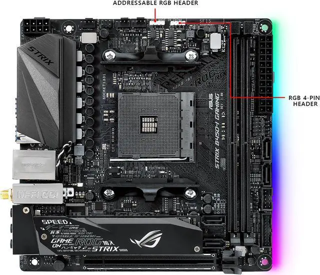 Alt view image 3 of 7 - ASUS ROG STRIX B450-I GAMING AM4 AMD B450 USB 3.1 HDMI Mini ITX AMD Motherboard