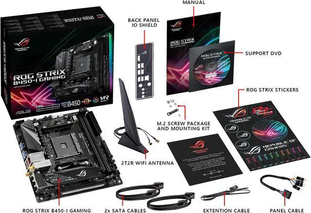 Alt view image 6 of 7 - ASUS ROG STRIX B450-I GAMING AM4 AMD B450 USB 3.1 HDMI Mini ITX AMD Motherboard