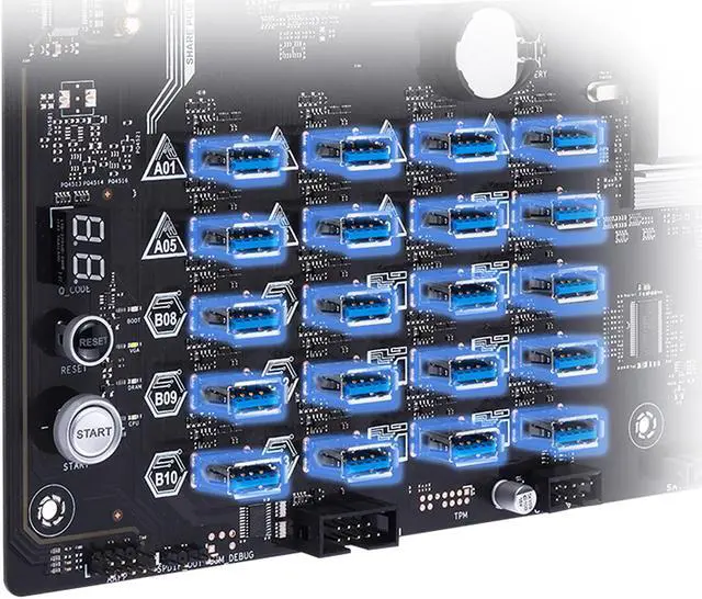 Alt view image 3 of 6 - ASUS H370 MINING MASTER LGA 1151 (300 Series) Intel H370 HDMI USB 3.1 ATX Intel Motherboard