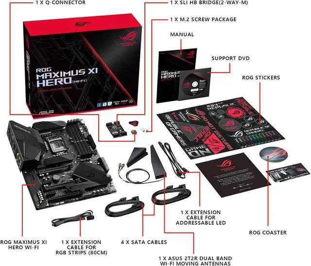 Alt view image 6 of 7 - ASUS ROG Maximus XI Hero (Wi-Fi) Z390 Gaming Motherboard LGA1151 (Intel 8th and 9th Gen) ATX DDR4 DP HDMI M.2 USB 3.1 Gen2 Onboard 802.11 ac