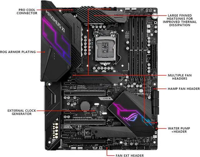 Alt view image 2 of 7 - ASUS ROG Maximus XI Hero (Wi-Fi) Z390 Gaming Motherboard LGA1151 (Intel 8th and 9th Gen) ATX DDR4 DP HDMI M.2 USB 3.1 Gen2 Onboard 802.11 ac