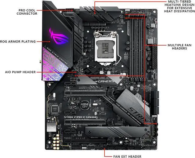 Alt view image 2 of 5 - ASUS ROG Strix Z390-E Gaming LGA 1151 (300 Series) Intel Z390 ATX Intel Motherboard