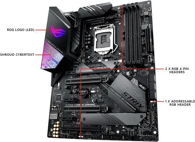 Alt view image 3 of 5 - ASUS ROG Strix Z390-E Gaming LGA 1151 (300 Series) Intel Z390 ATX Intel Motherboard