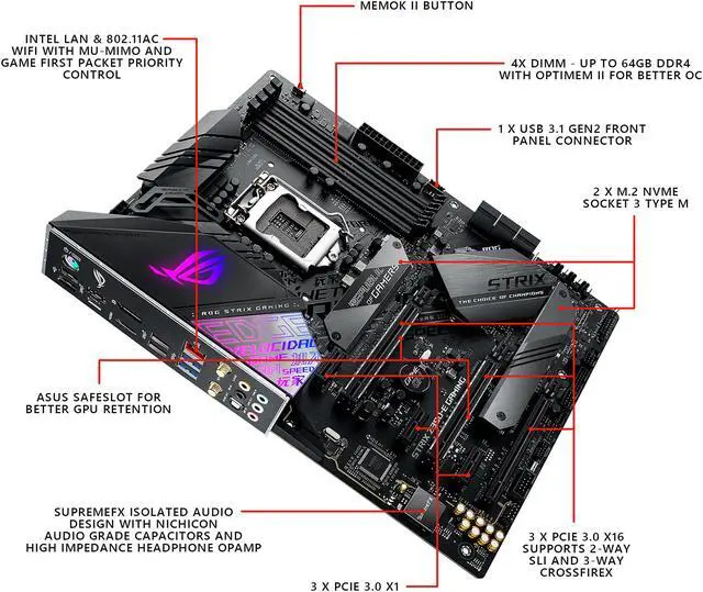 Alt view image 4 of 5 - ASUS ROG Strix Z390-E Gaming LGA 1151 (300 Series) Intel Z390 ATX Intel Motherboard