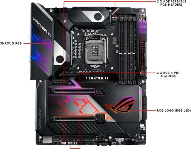 Alt view image 8 of 15 - ASUS ROG Maximus XI Formula Z390 Gaming Motherboard LGA1151 (Intel 8th and 9th Gen) ATX DDR4 HDMI M.2 USB 3.1 Gen2 Onboard 802.11 ac Wi-Fi