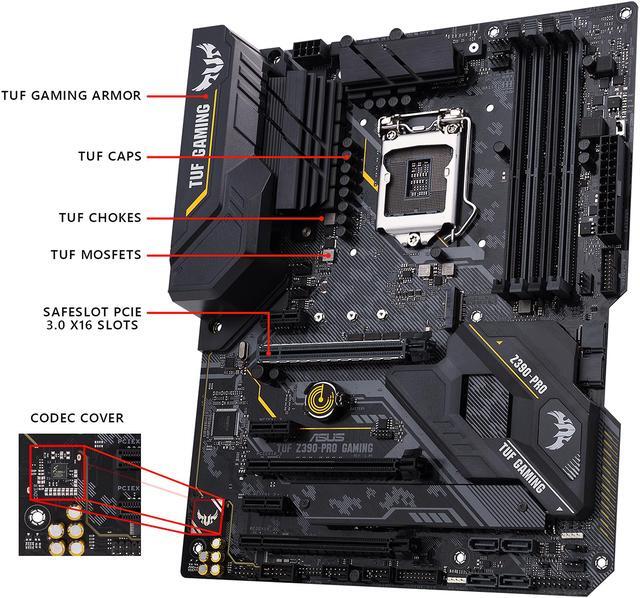 Alt view image 4 of 8 - ASUS TUF Z390-Pro Gaming Motherboard LGA1151 (Intel 8th and 9th Gen) ATX DDR4 HDMI M.2 USB 3.1 Gen2 Gigabit LAN