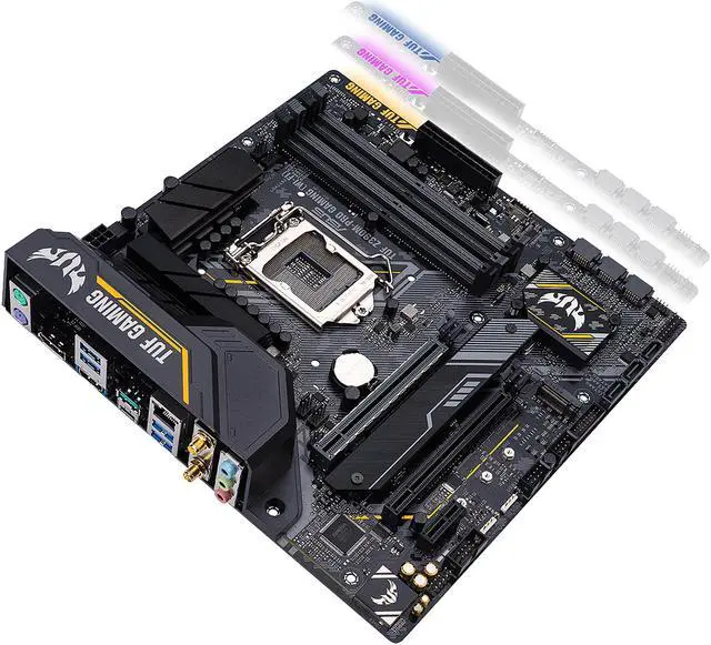 Alt view image 3 of 5 - ASUS TUF Z390M-Pro Gaming (Wi-Fi) LGA1151 (Intel 8th and 9th Gen) DDR4 DP HDMI M.2 Z390 Micro ATX (mATX) Motherboard with Onboard 802.11 ac Wi-Fi and USB 3.1 Gen2