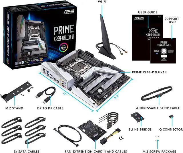 Alt view image 7 of 8 - ASUS Prime X299-Deluxe II LGA 2066 Intel X299 USB 3.1 ATX Intel Motherboard