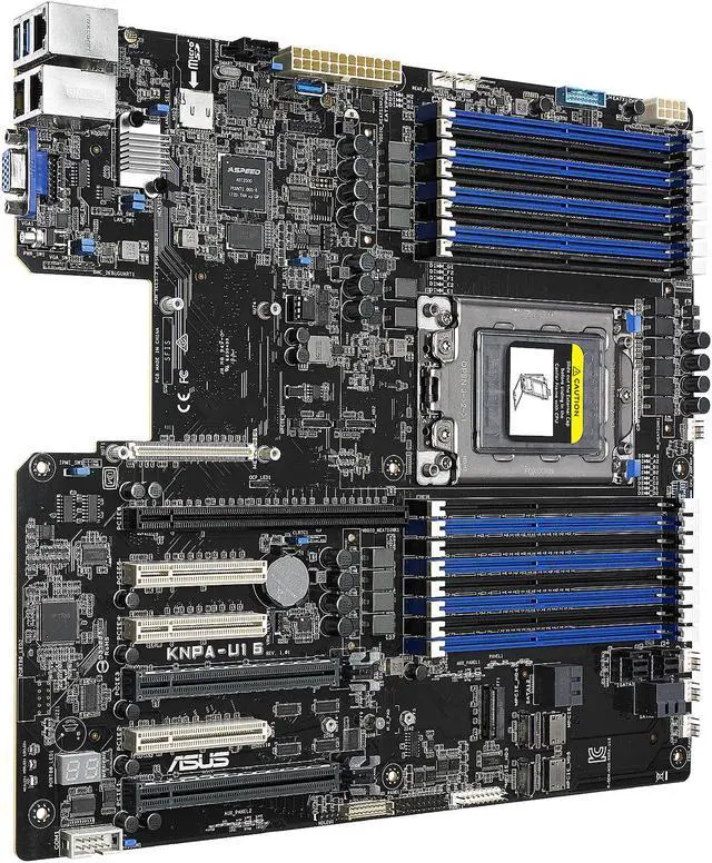 Alt view image 2 of 6 - ASUS KNPA-U16 Socket SP3 DDR4 M.2 EEB Server Motherboard for AMD EPYC 7000 Series Processors with OCulink NVMe, Dual Gigabit LAN, USB 3.0 and 12 x SATA3 Ports