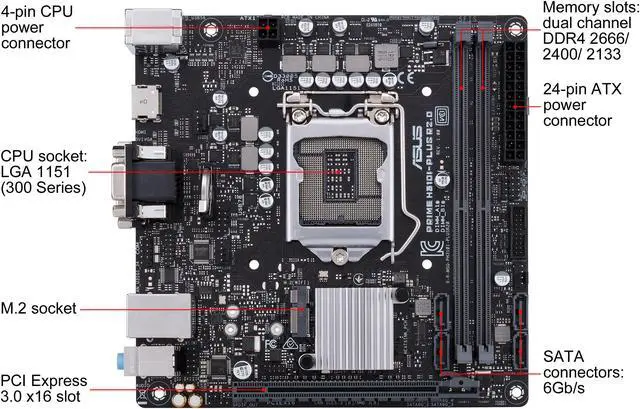 Alt view image 2 of 8 - ASUS Prime H310I-PLUS R2.0/CSM LGA 1151 (300 Series) Intel H310 HDMI USB 3.1 Mini ITX Intel Motherboard