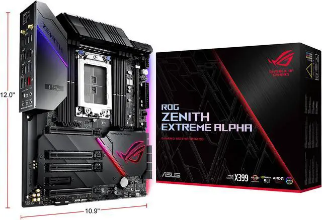 Alt view image 6 of 7 - ASUS ROG Zenith Extreme Alpha X399 HEDT Gaming Motherboard AMD Threadripper 2 (TR4) EATX DDR4 M.2 10G LAN USB 3.1 Gen2